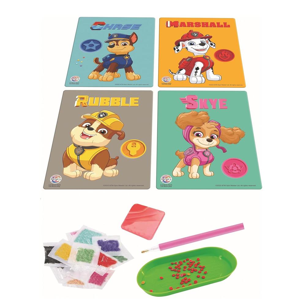 Ratna's Paw Patrol Diamond Art DIY Kit | Mess Free Creative STEAM Learning Activity Set