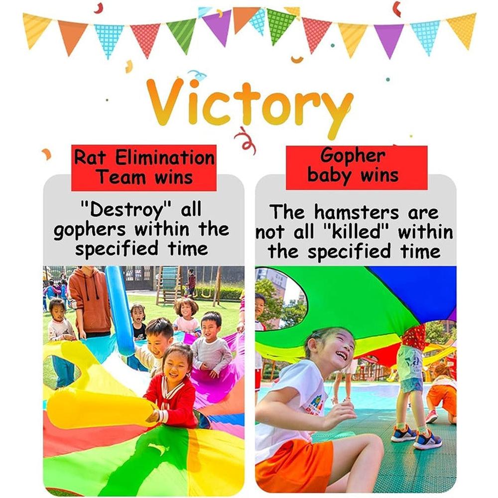 Hop N Play Rainbow Parachute Whack-a-Mole Activity Game (4-10 Years)