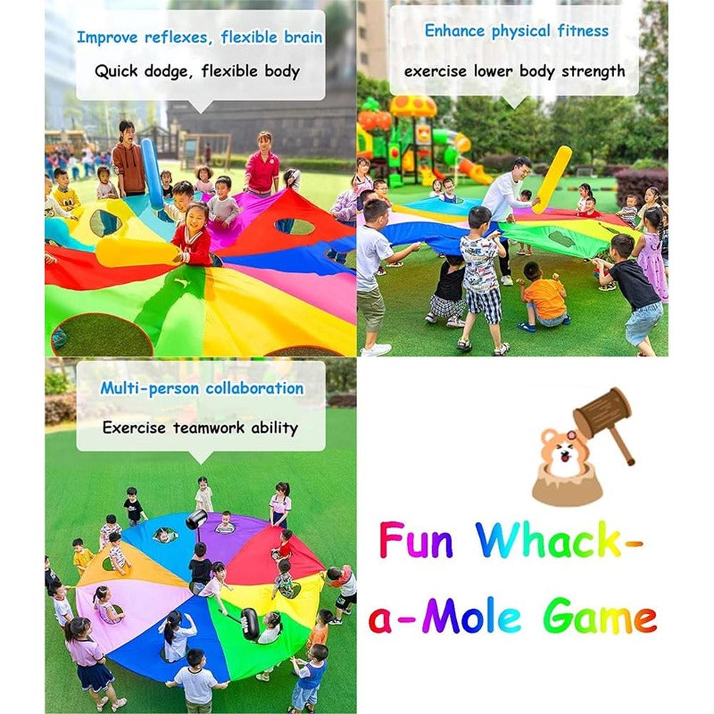 Hop N Play Rainbow Parachute Whack-a-Mole Activity Game (4-10 Years)