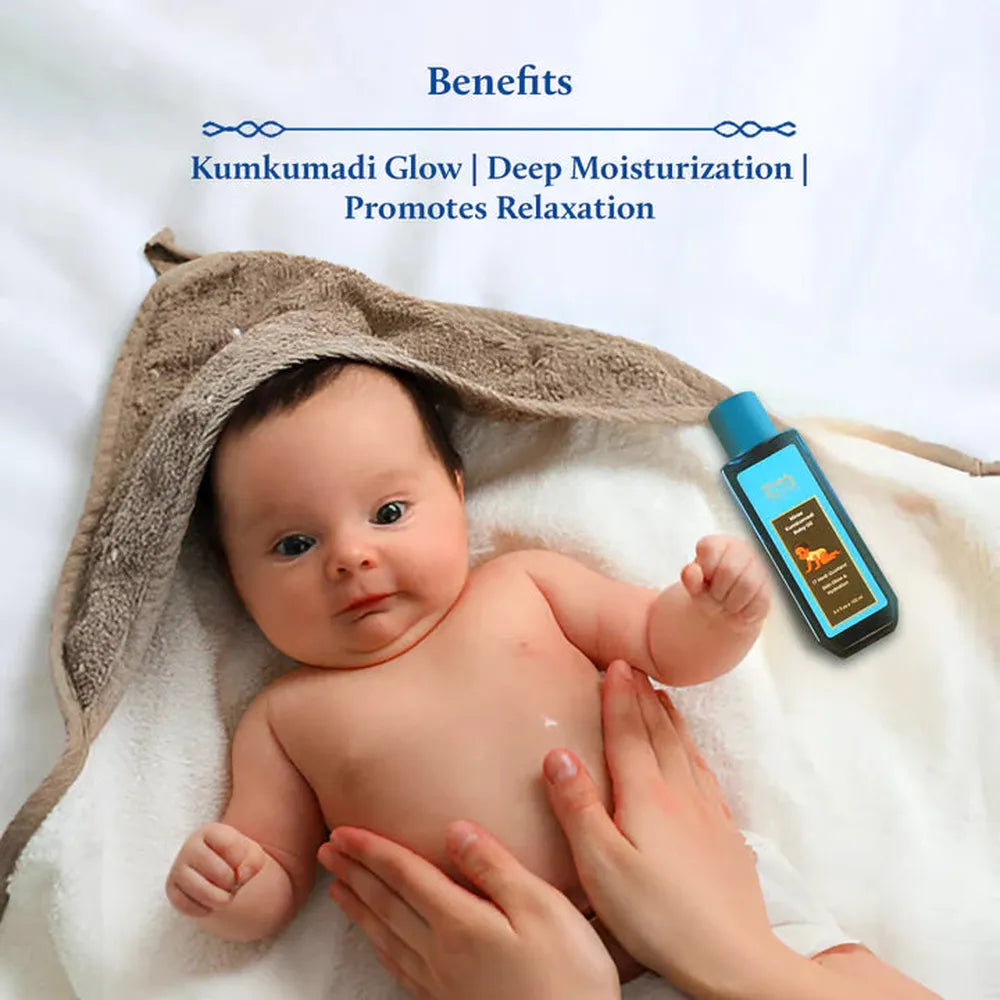 Blue Nectar Kumkumadi Baby Body Oil with Organic Ghee for Glowing Skin (17 Herbs) - 100ml