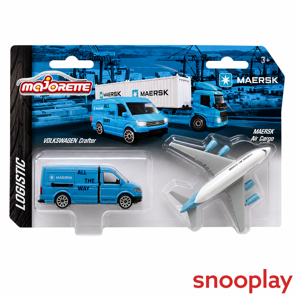 Majorette Maersk Volkswagen Crafter with Air Cargo Diecast Transport Vehicle