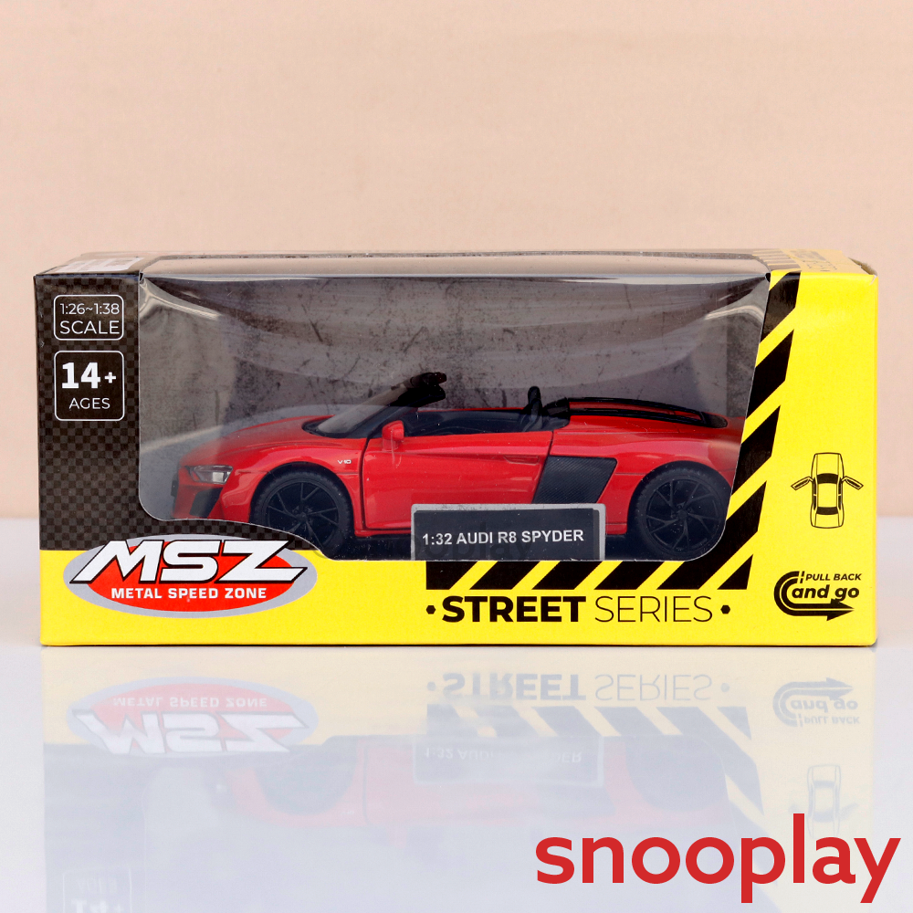 Metal Speed Zone Original Audi R8 Spyder Licensed Diecast Car with Openable Doors | 1:32 Scale (14 Years till Grown Ups)