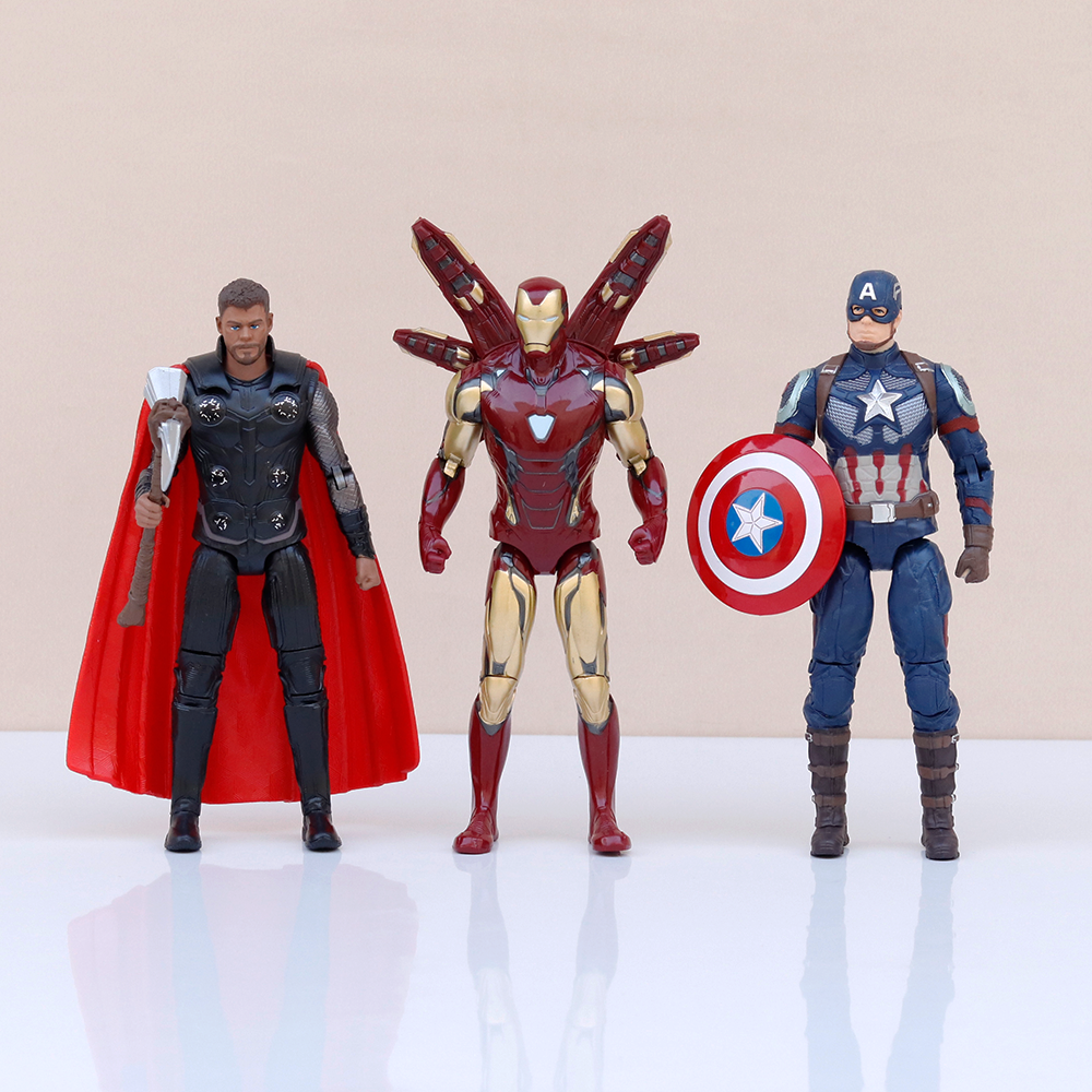Tak Tak Toys Original Marvel Avengers Endgame Action Figure Set - Iron Man, Captain America & Thor