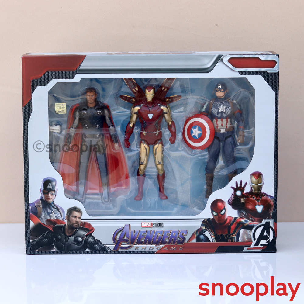 Tak Tak Toys Original Marvel Avengers Endgame Action Figure Set - Iron Man, Captain America & Thor