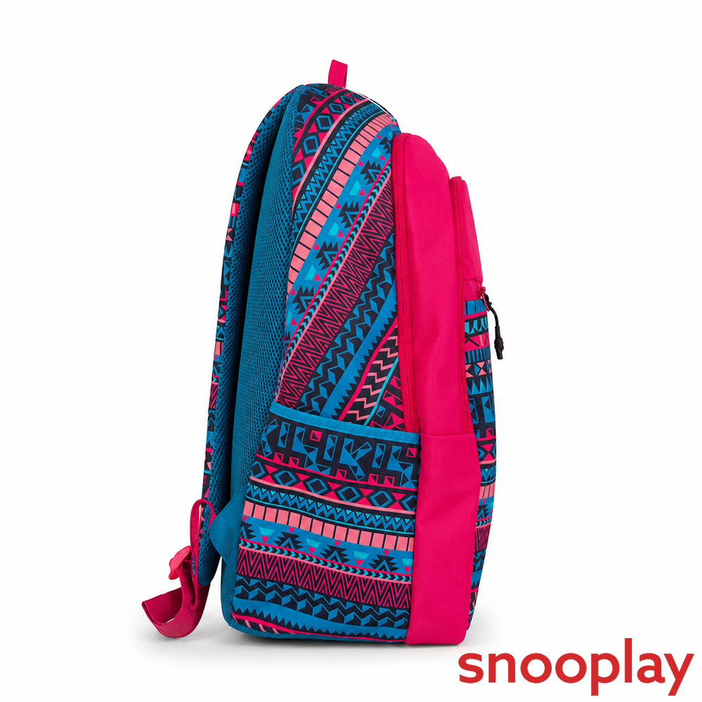 Wildcraft Girls Aztec 2 Compartments Backpack - Pink