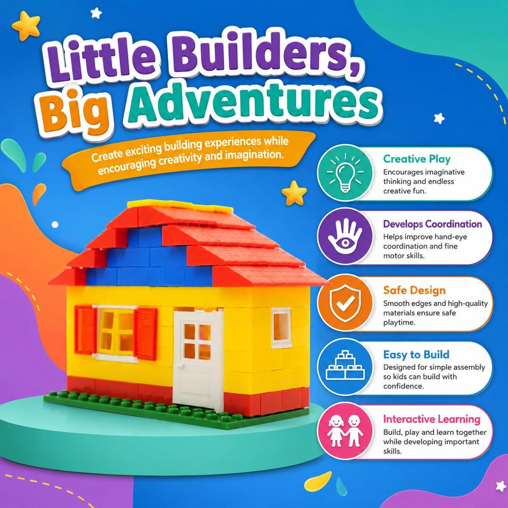 Peacock Toys & Games 180 Pieces Interlocking Architectural Building Block Set