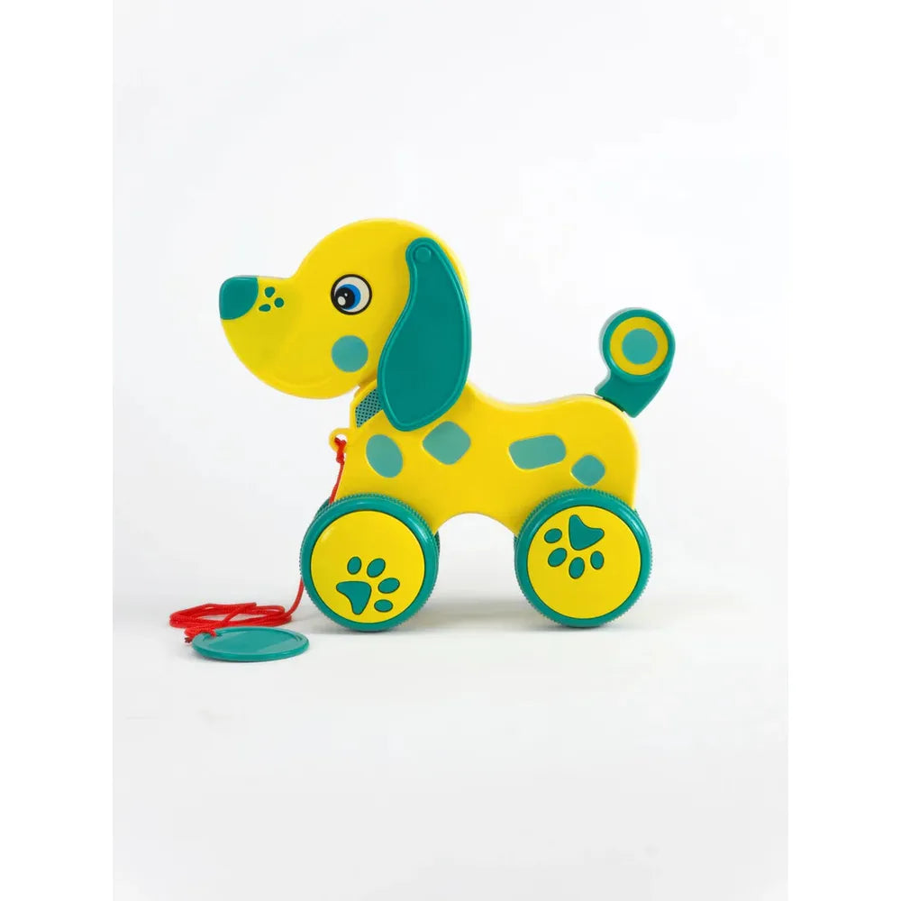 UATOYS My Little Puppy Pull-Along Toy with Wagging Tail & Bobbing Head (1-2 Years) - Yellow
