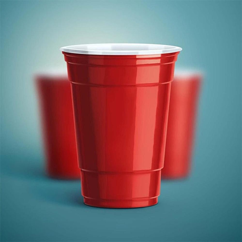 Hop N Play Party Kit - 24 Large Red & Blue Cups with 24 Ping Pong Balls (Grown Ups)
