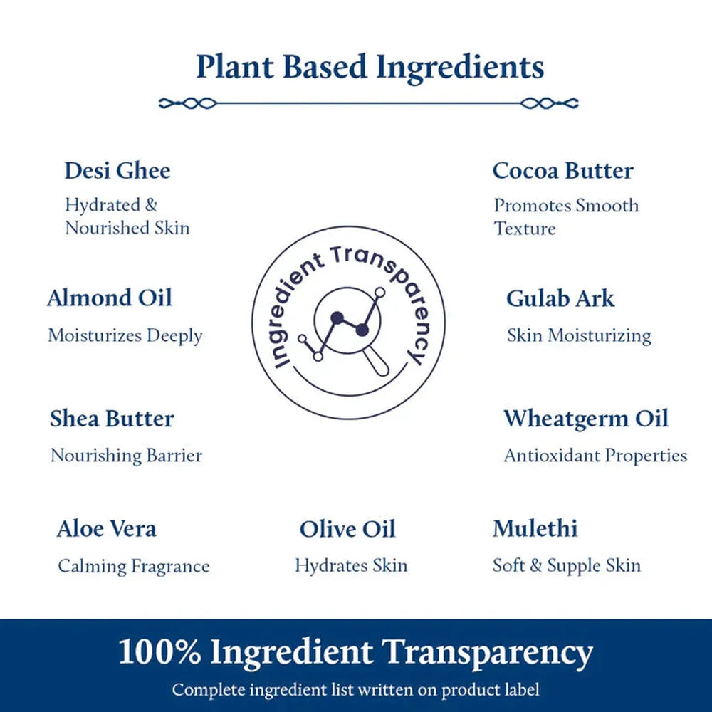 Blue Nectar Niraa Baby Body Lotion with Natural Ghee for Nourished Skin (12 Herbs) - 100ml