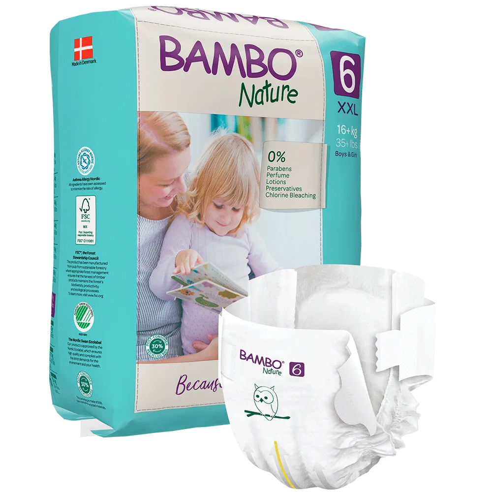 Bambo Nature (6-XXL) Diapers | 20 Diapers | 16+ Kg | 35+ lbs