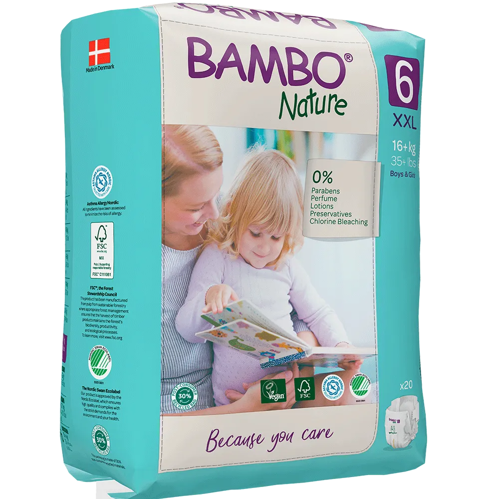 Bambo Nature (6-XXL) Diapers | 20 Diapers | 16+ Kg | 35+ lbs