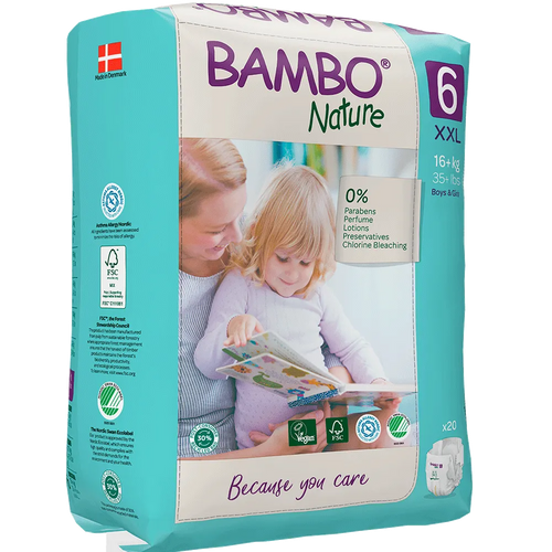 Bambo Nature (6-XXL) Diapers | 20 Diapers | 16+ Kg | 35+ lbs