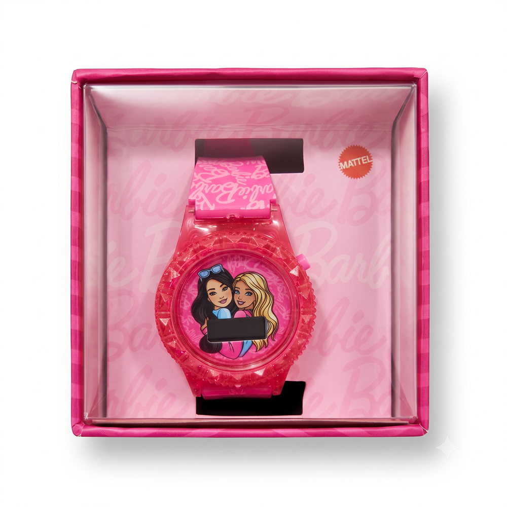 Original Mattel Barbie Digital Watch for Kids with Flashing Lights - Adjustable Strap