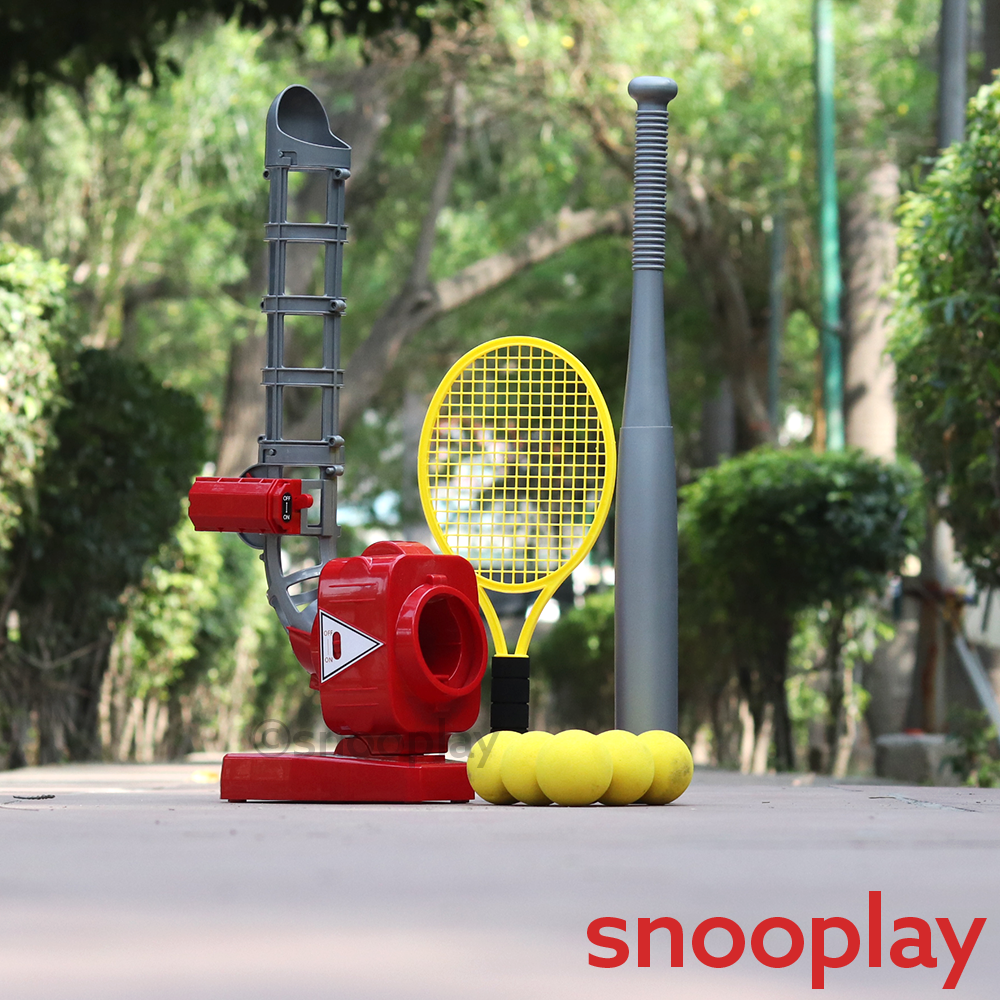 2 in 1 Baseball & Tennis Electronic Pitcher with 5 Balls (5-12 Years)