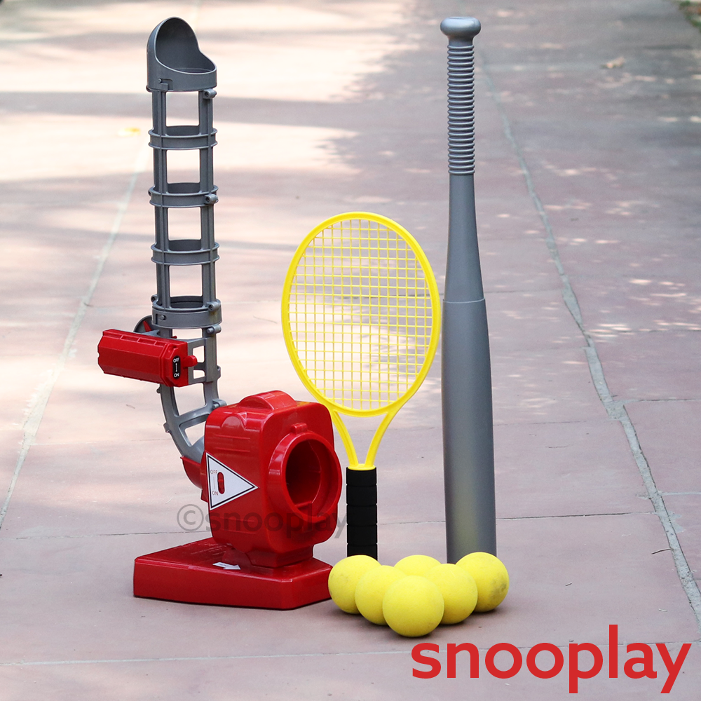 2 in 1 Baseball & Tennis Electronic Pitcher with 5 Balls (5-12 Years)
