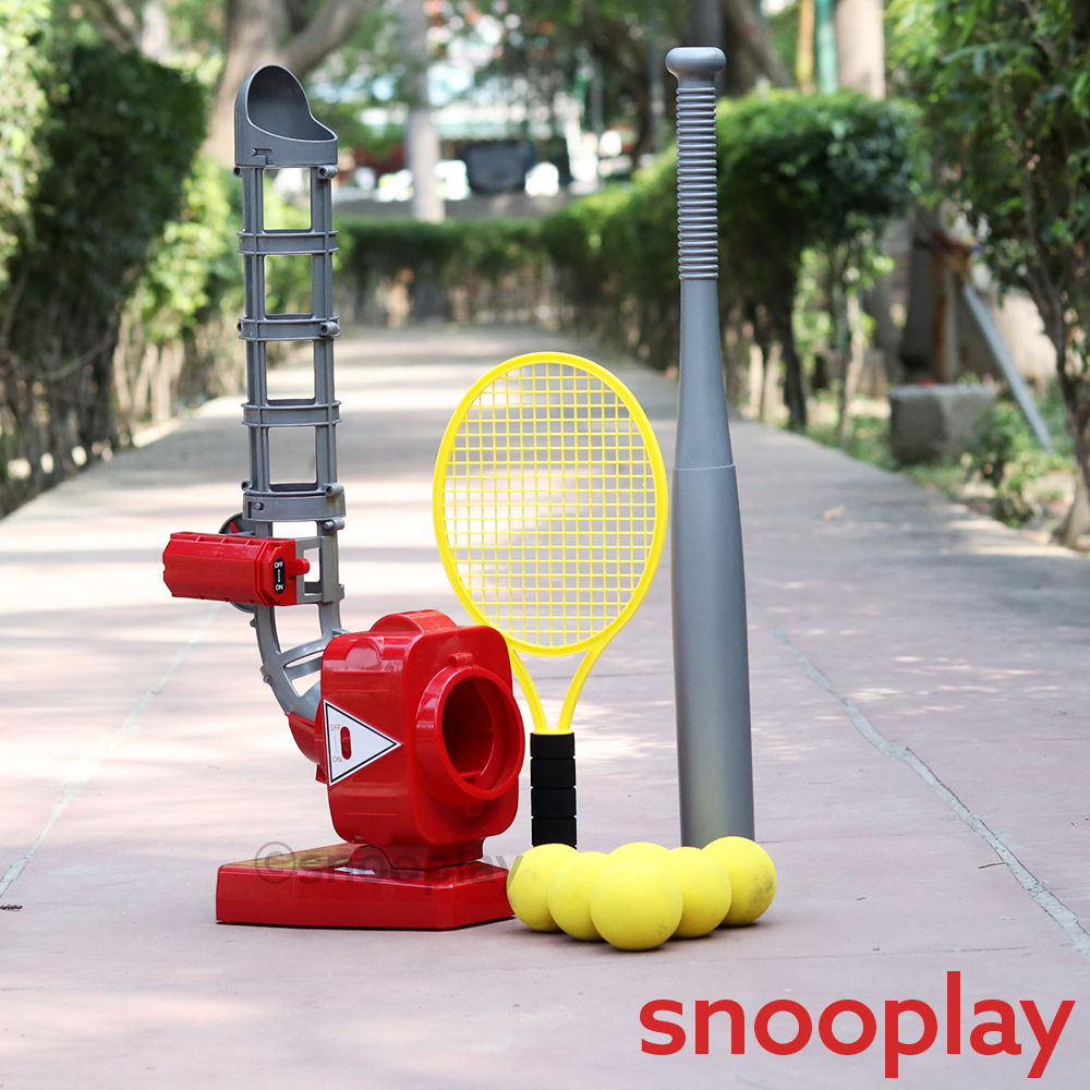 2 in 1 Baseball & Tennis Electronic Pitcher with 5 Balls (5-12 Years)