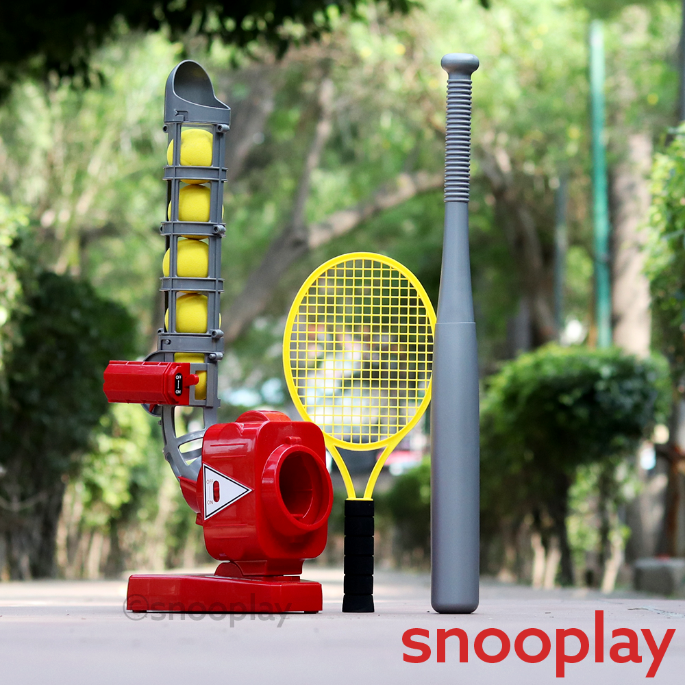 2 in 1 Baseball & Tennis Electronic Pitcher with 5 Balls (5-12 Years)