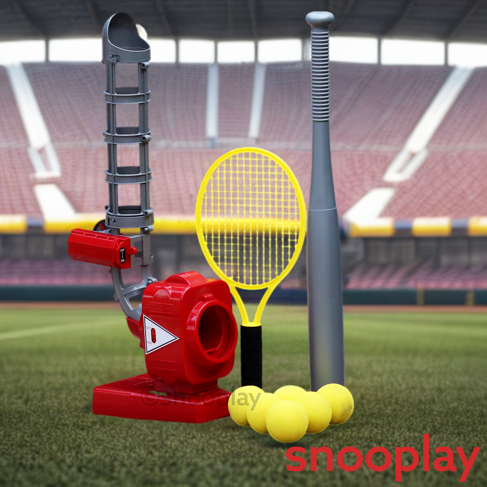 2 in 1 Baseball & Tennis Electronic Pitcher with 5 Balls (5-12 Years)