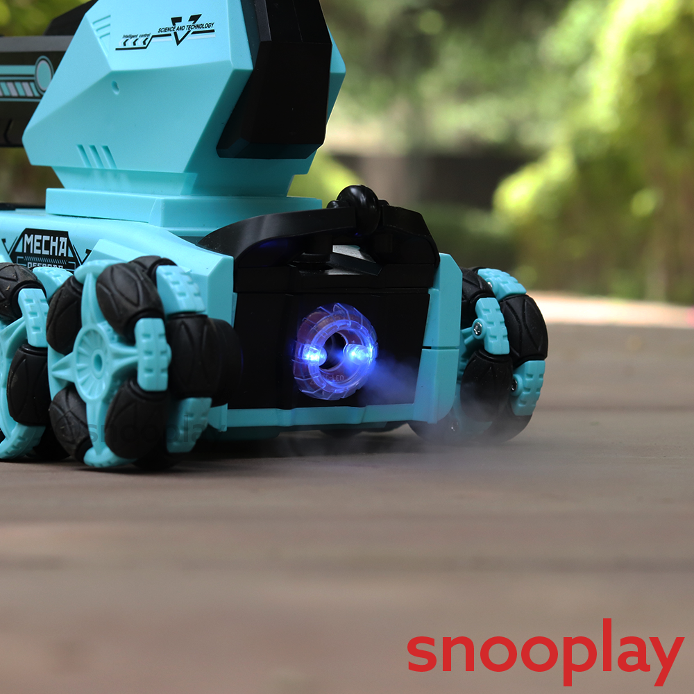 Remote Control Battle Tank with Water Balls, Lights, Mist Spray & 360° Stunts (8-14 Years) | Assorted Colors