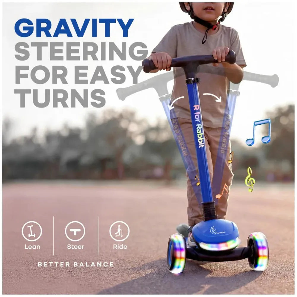 R for Rabbit Road Runner Jazz Scooter with ABEC7 Bearings, LED PU Wheels & Foldable Frame