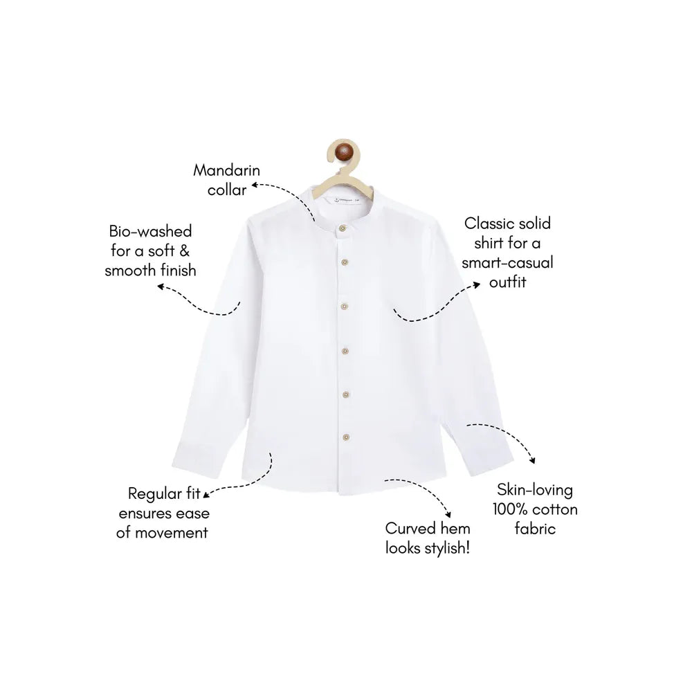 Campana Solid Mandarin Collar Shirt
