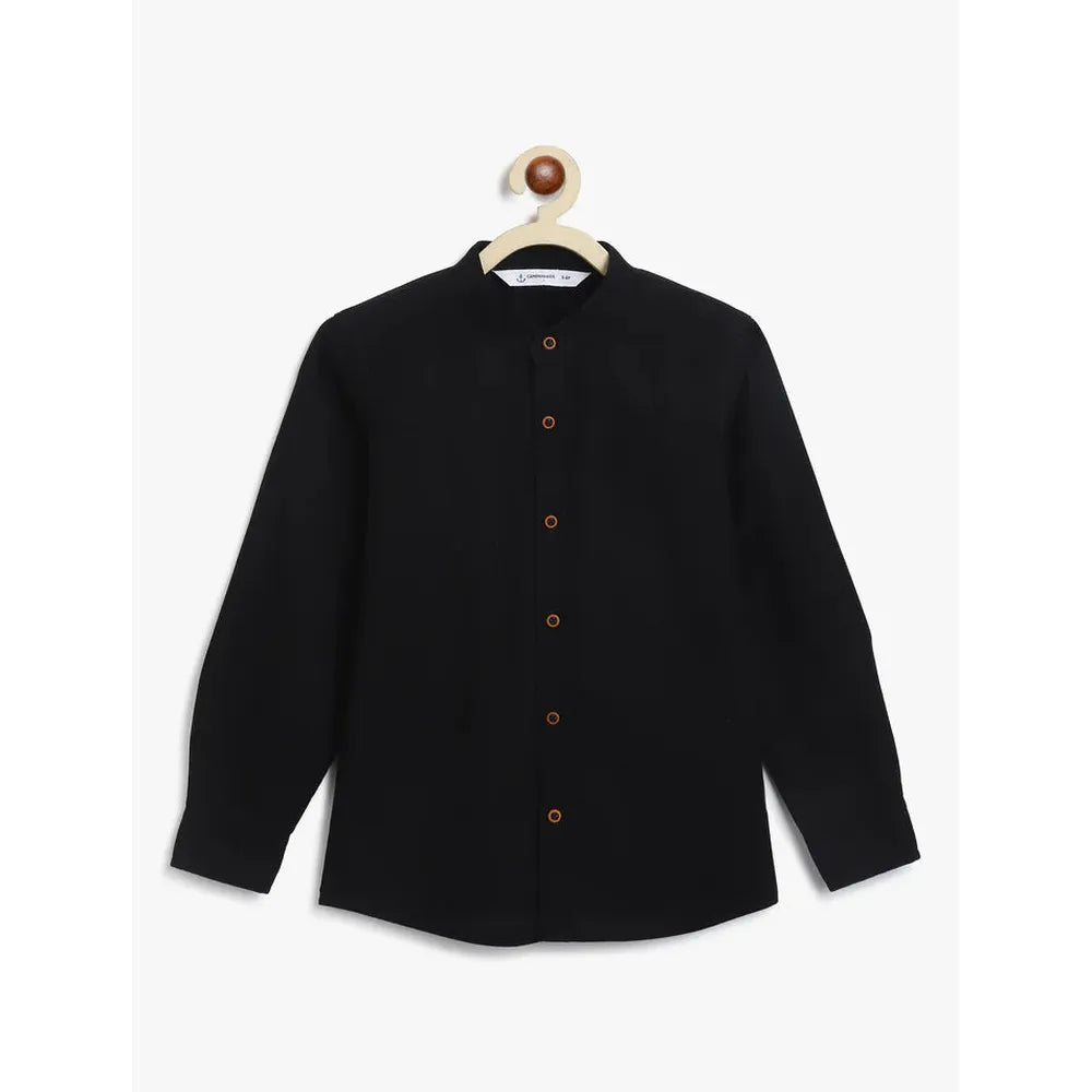 Campana Solid Mandarin Collar Shirt