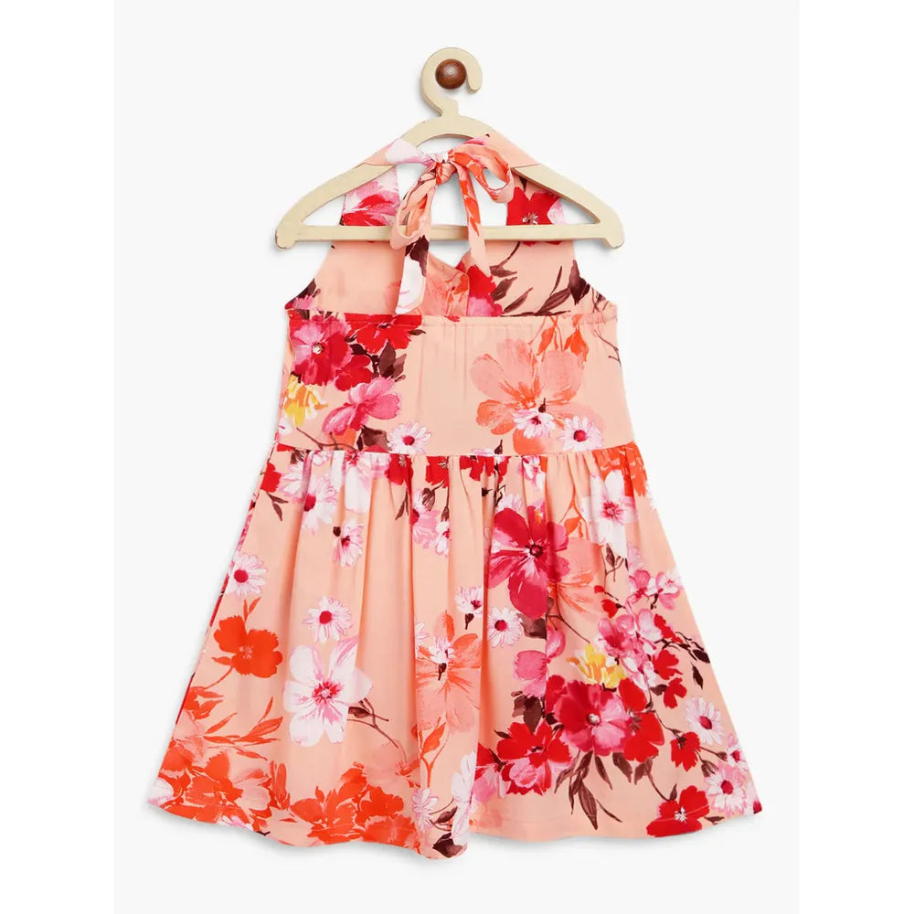 Campana Cheryl Halter Neck Dress - Hawaiian Print | Pink