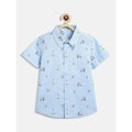 Campana Yuki Short Sleeve Cotton Shirt - Mini Golf Print | Sky Blue