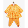 Campana Asmi Dhoti Kurta Set - Marigold Print | Yellow