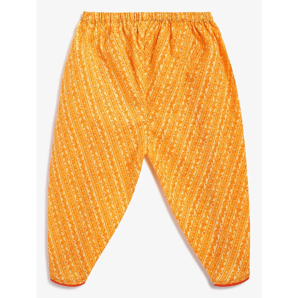 Campana Asmi Dhoti Kurta Set - Marigold Print | Yellow