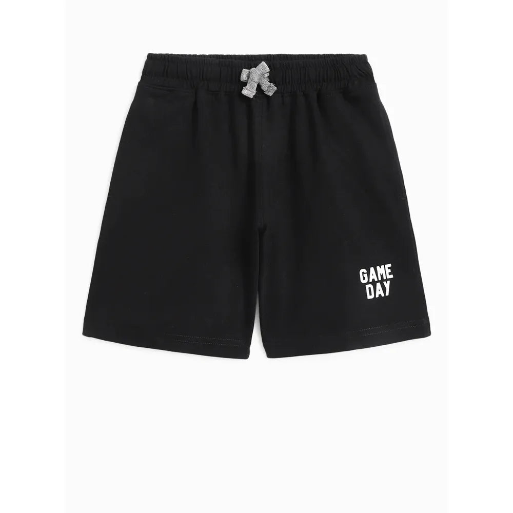 Campana Daniel Half Sleeves T-Shirt with Shorts Set - Basketball Print | Purplish Blue & Black