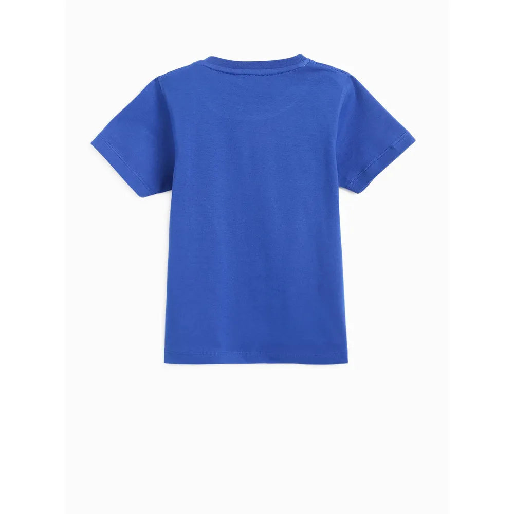 Campana Daniel Half Sleeves T-Shirt with Shorts Set - Basketball Print | Purplish Blue & Black