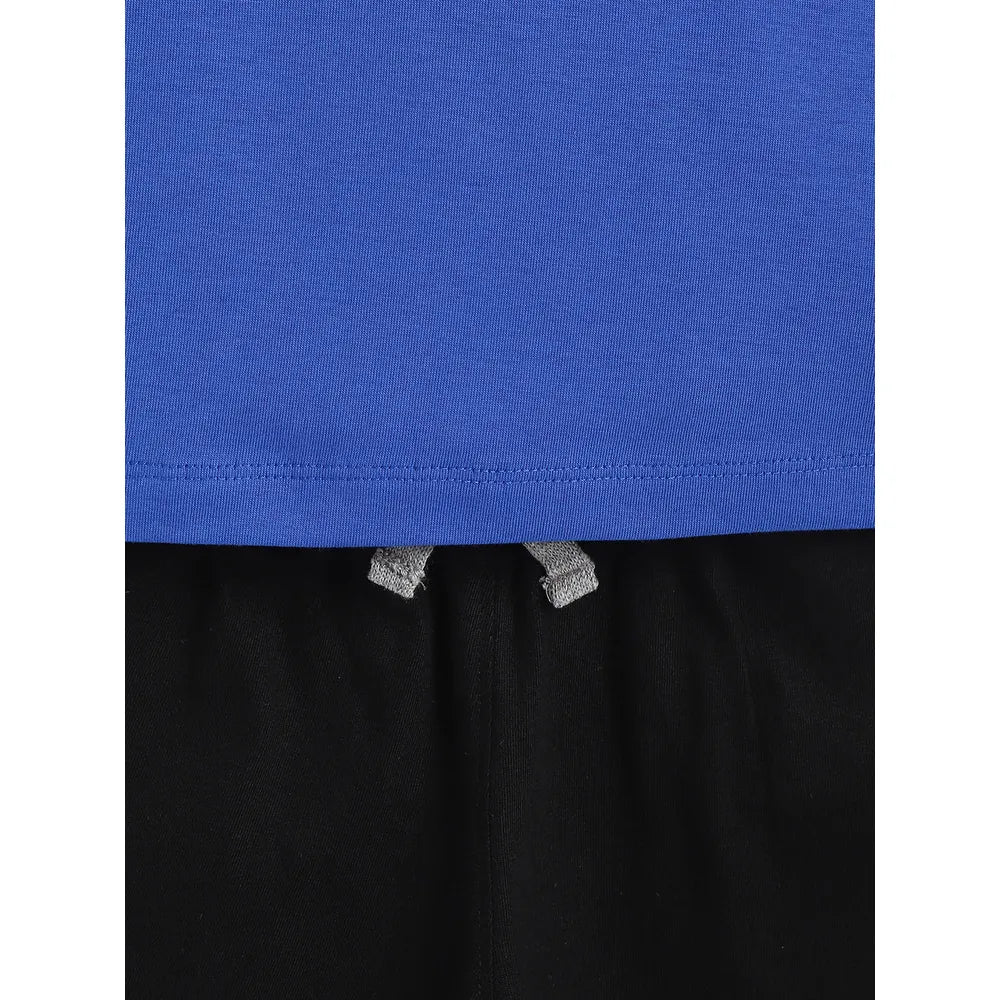 Campana Daniel Half Sleeves T-Shirt with Shorts Set - Basketball Print | Purplish Blue & Black