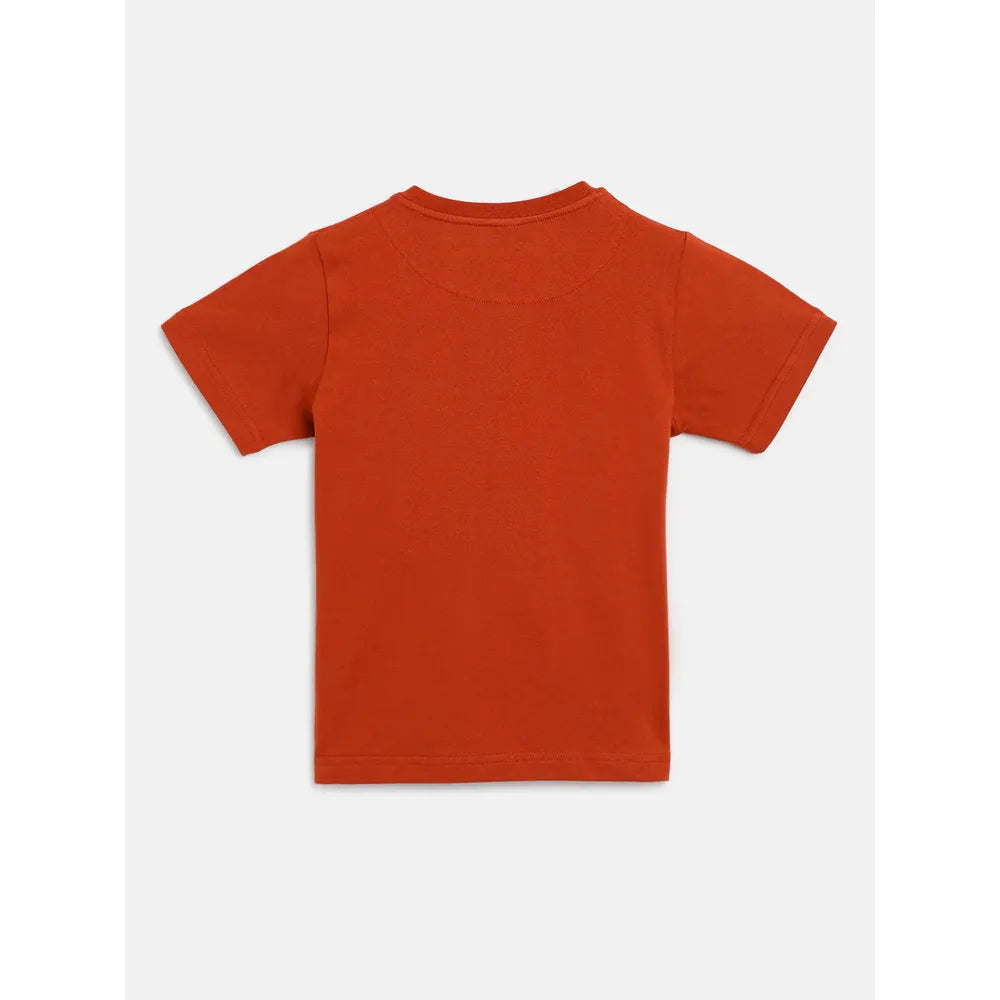 Campana Pack of 2 Pure Cotton Alan Henley T-Shirts | Blue & Rust Orange