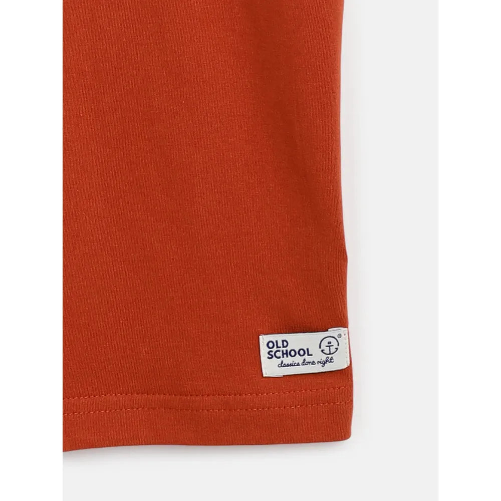 Campana Pack of 2 Pure Cotton Alan Henley T-Shirts | Blue & Rust Orange