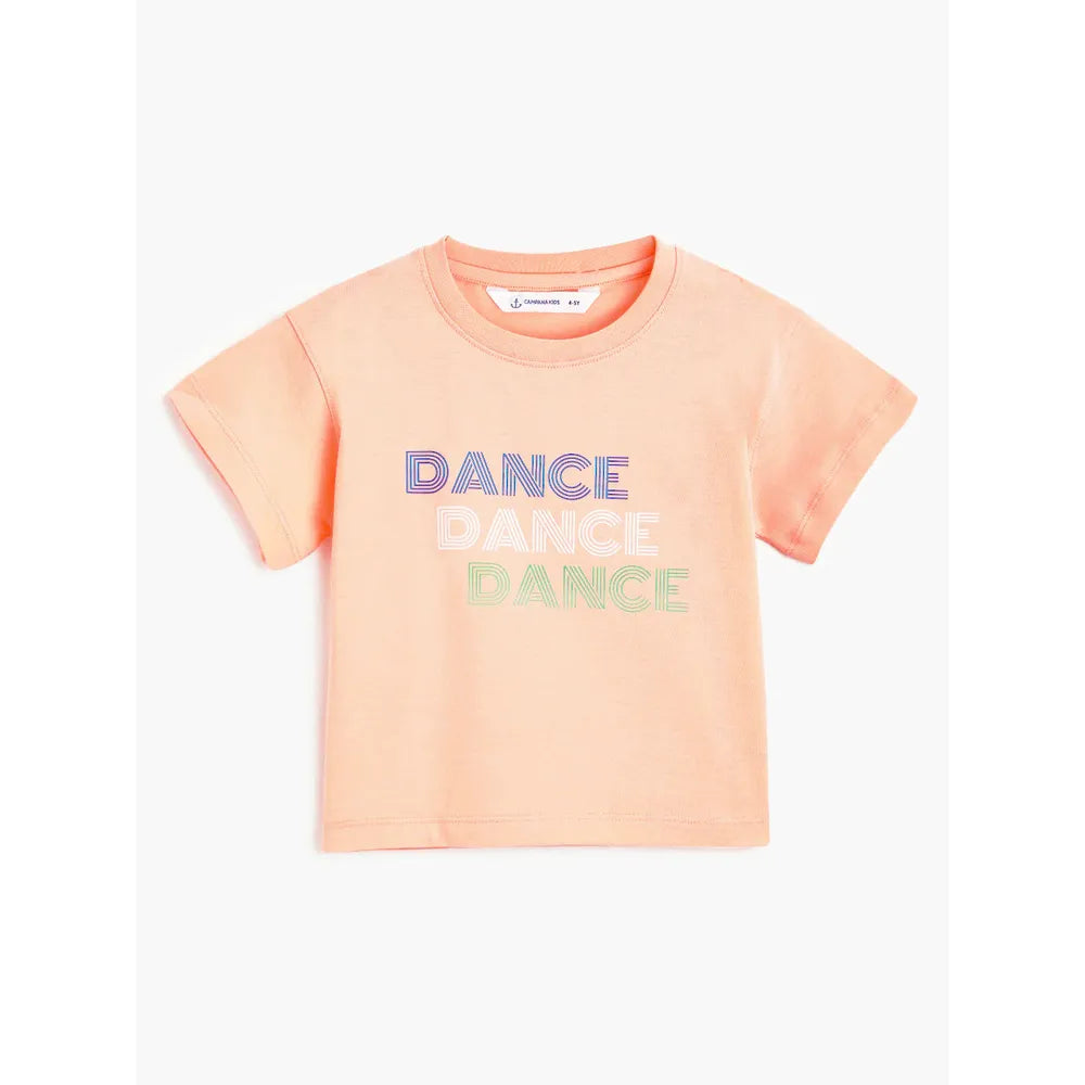 Campana Pack of 2 Drop Shoulder Half Sleeves Printed Cotton T-shirts - Zuri | Turquoise & Peach