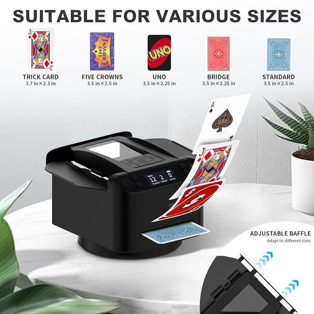 Hop N Play 2 in 1 Automatic Card Shuffler and Dealer Machine - 360° Rotation & Wireless Remote (Grown Ups)