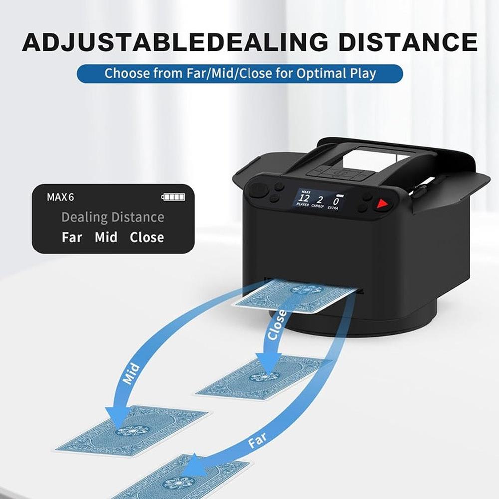 Hop N Play 2 in 1 Automatic Card Shuffler and Dealer Machine - 360° Rotation & Wireless Remote (Grown Ups)