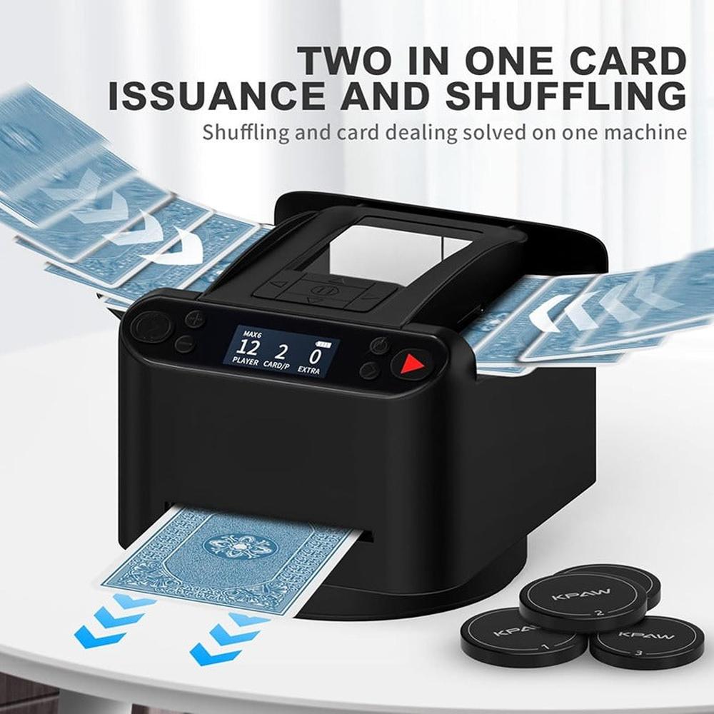 Hop N Play 2 in 1 Automatic Card Shuffler and Dealer Machine - 360° Rotation & Wireless Remote (Grown Ups)