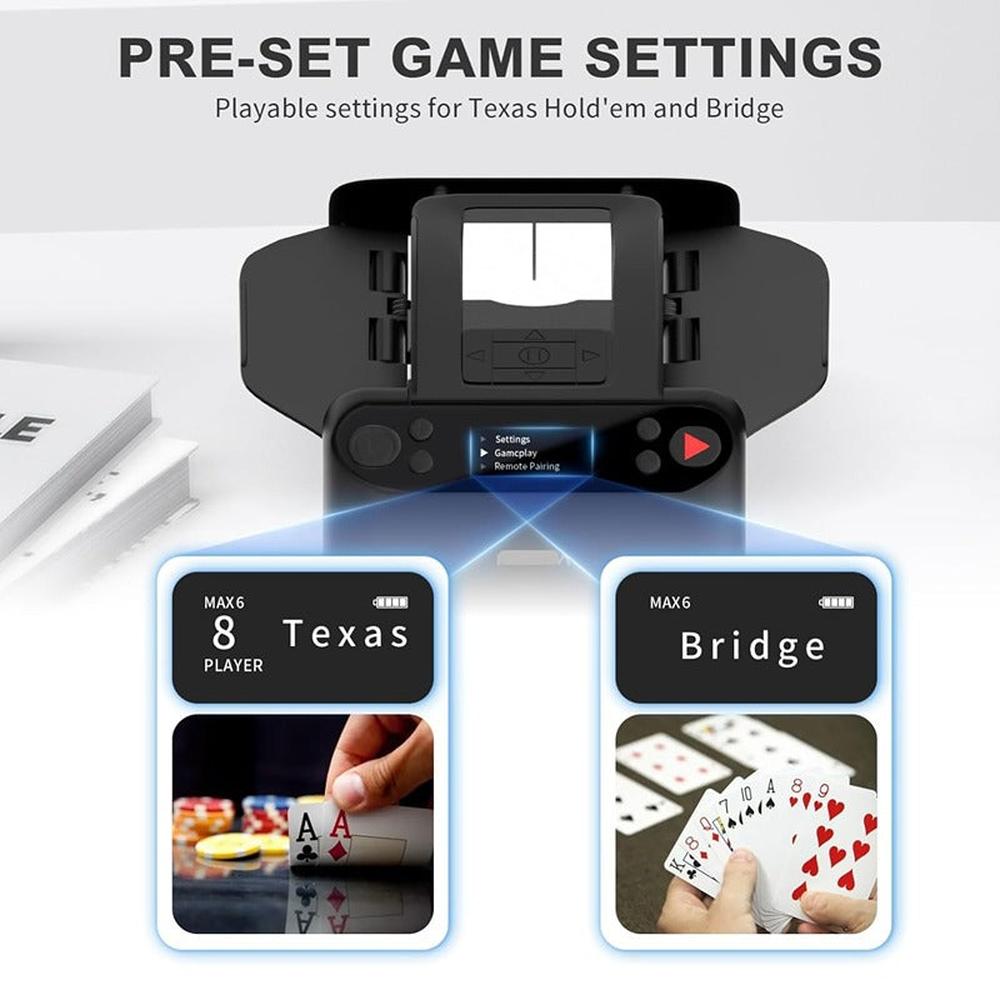 Hop N Play 2 in 1 Automatic Card Shuffler and Dealer Machine - 360° Rotation & Wireless Remote (Grown Ups)