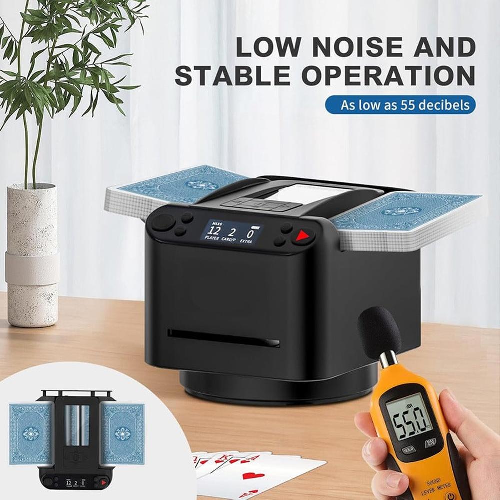 Hop N Play 2 in 1 Automatic Card Shuffler and Dealer Machine - 360° Rotation & Wireless Remote (Grown Ups)