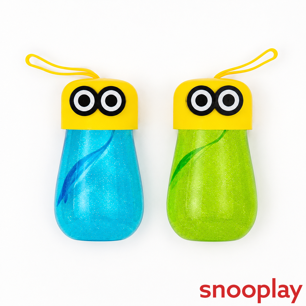 Set of 2 Cartoon Character Slime Jars for Kids | Colorful Stretchy Sensory Toy | Green & Blue