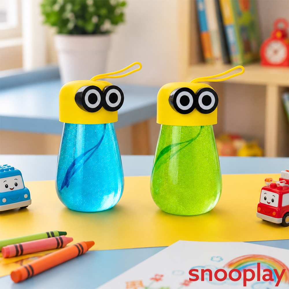 Set of 2 Cartoon Character Slime Jars for Kids | Colorful Stretchy Sensory Toy | Green & Blue