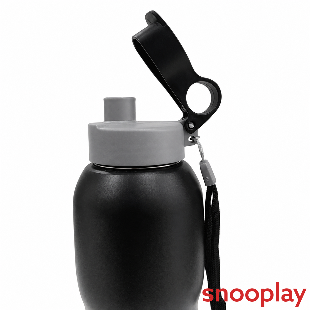 Cello Insulated Water Bottle with Stainless Steel  Inner - 800ml | Purosteel - X Grippo 900 | Black
