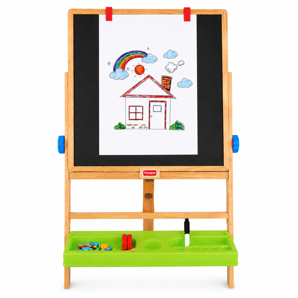 Funskool Giggles My First Easel – 4-in-1 Wooden Easel