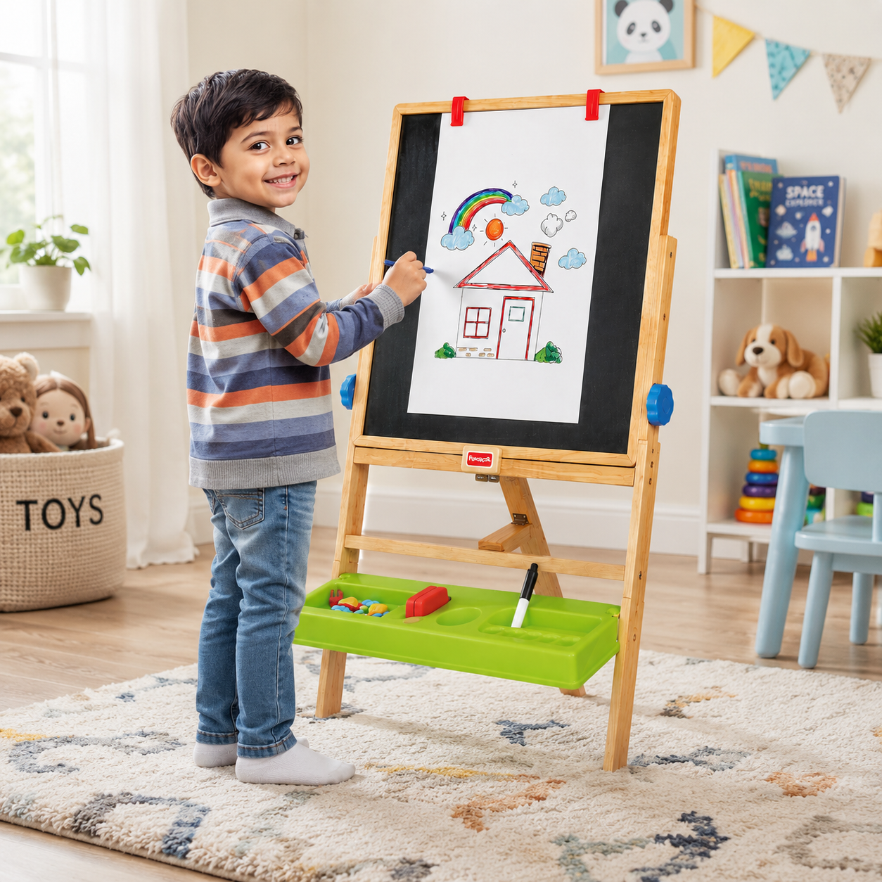 Funskool Giggles My First Easel – 4-in-1 Wooden Easel