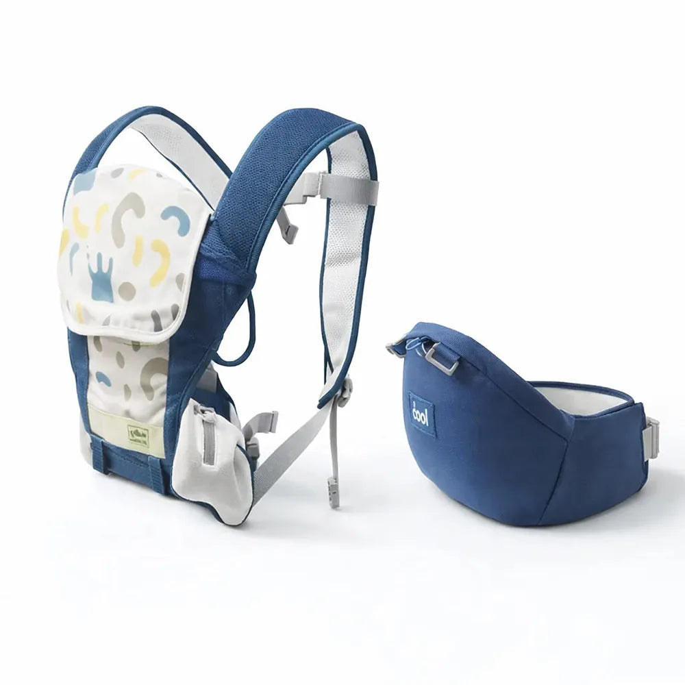 Mee Mee 8 in 1 Advanced Baby Bliss Sling Baby Carrier with Hip Seat - Blue | Ergonomic, Breathable & Convertible Baby Carrier