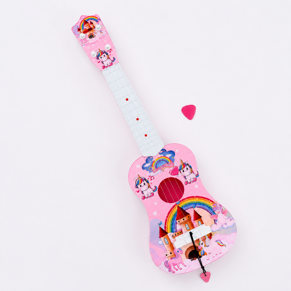 Simarr Unicorn Theme Little Rockstar Guitar for Kids (5-12 Years)