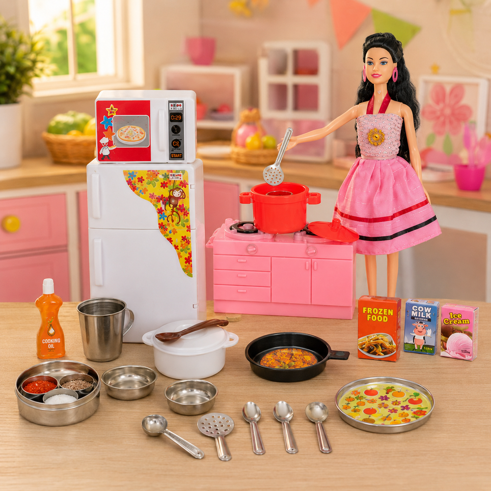 Kidz Creation My Kitchen Pretend Playset with Doll - Big (3-5 Years)