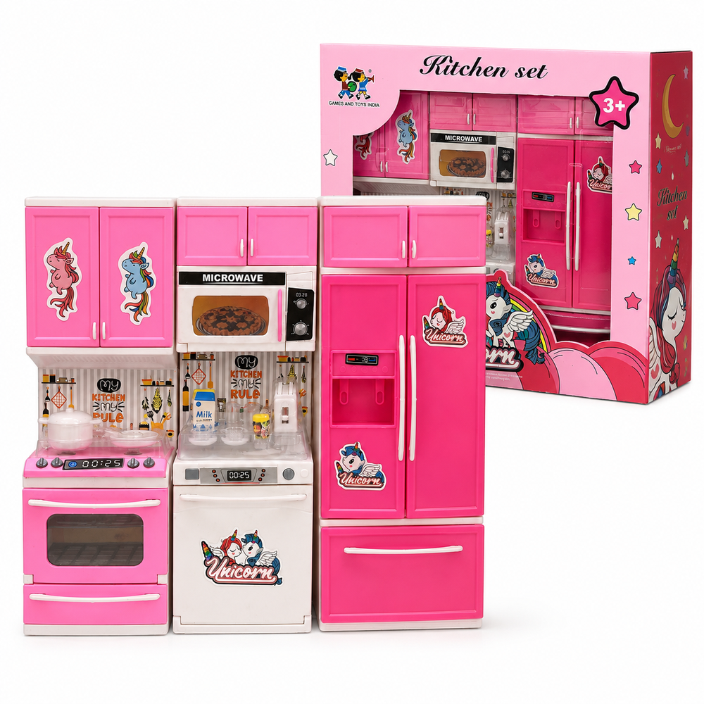 Unicorn Kitchen Set for Kids | Battery Operated | Role Play Kitchen